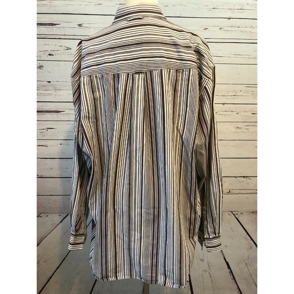Roper Western Shirt XL Extra Large Striped Long Sleeve Flip Contrasting Cuff Men - Picture 8 of 8
